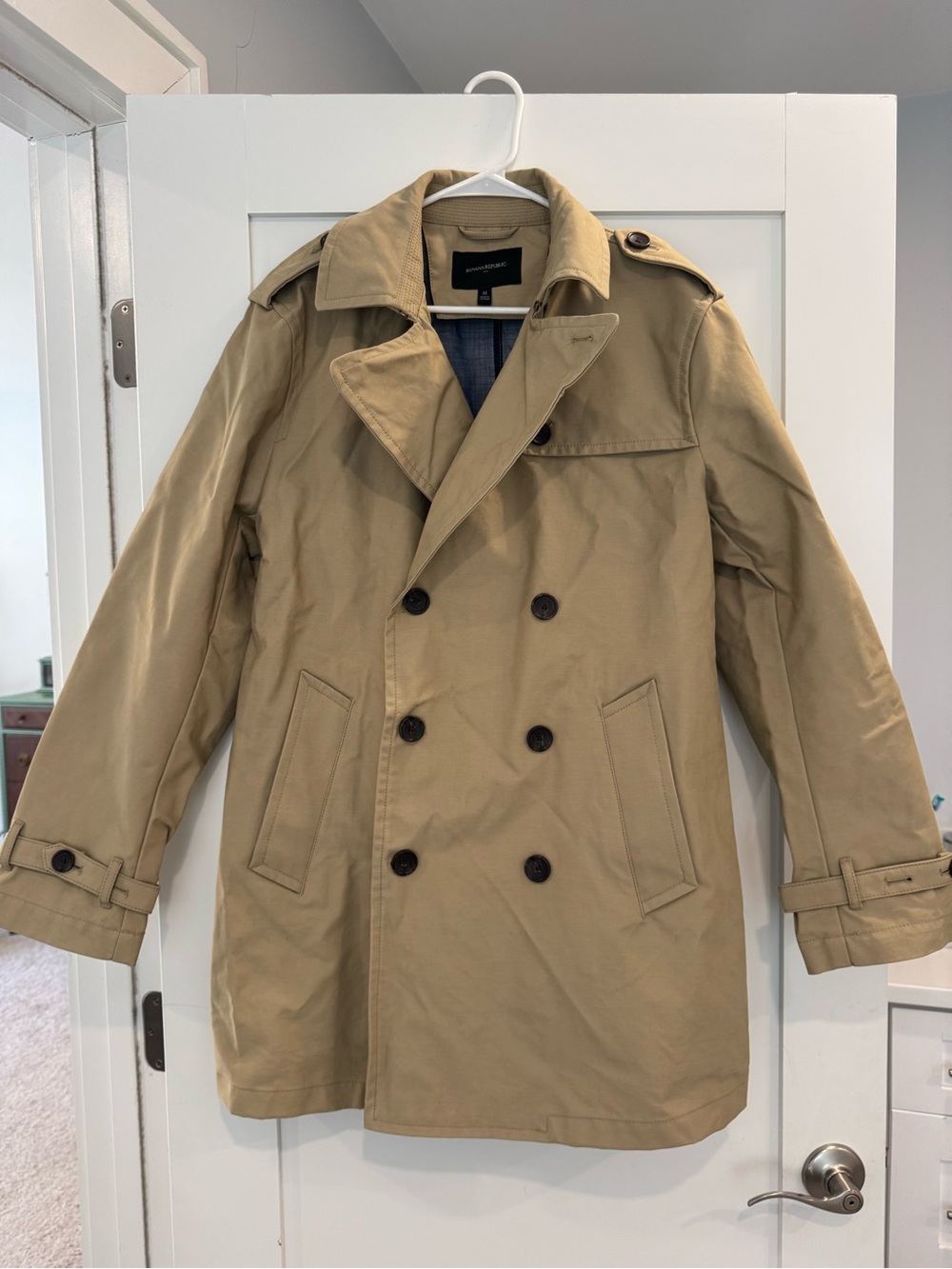 Banana Republic Khaki Double-Breasted Trench Coat